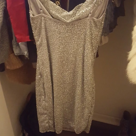 Pretty Little Thing Silver Mini Dress - Picture 6 of 6